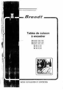 Mode d’emploi Brandt PD1B Table de cuisson