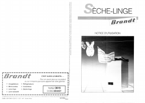 Mode d’emploi Brandt SL855 Sèche-linge