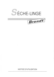 Mode d’emploi Brandt SL870B Sèche-linge