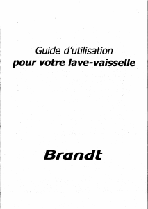 Mode d’emploi Brandt PCK258C-2 Lave-vaisselle