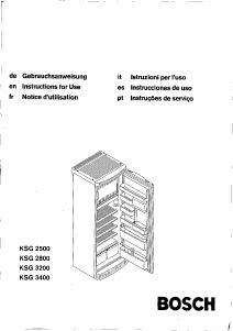 Manual Bosch KSG2500IE Refrigerator