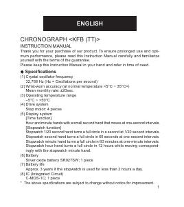 Руководство Orient FTT0Y001B0 Sport Наручные часы