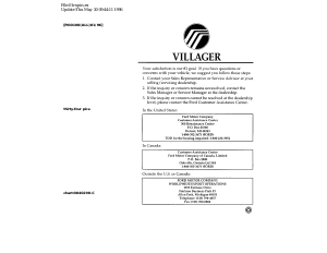 Manual Mercury Villager (1997)