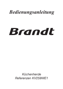 Bedienungsanleitung Brandt KV259WE1 Herd
