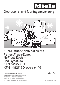 Bedienungsanleitung Miele KFN 14927 SD ed/cs-1 Kühl-gefrierkombination