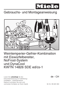Bedienungsanleitung Miele KWTN 14826 SDE ed/cs-1 Weinklimaschrank
