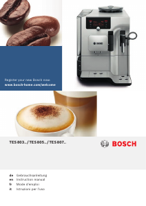 Manual Bosch TES803M9DE Espresso Machine