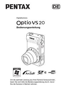 Bedienungsanleitung Pentax Optio VS20 Digitalkamera
