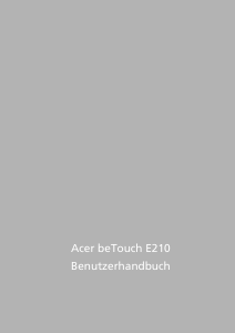 Bedienungsanleitung Acer beTouch E210 Handy