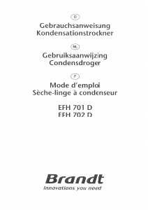 Mode d’emploi Brandt EFH702D Sèche-linge
