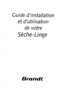 Mode d’emploi Brandt ETE753F Sèche-linge