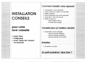 Mode d’emploi Brandt EO146 Lave-vaisselle