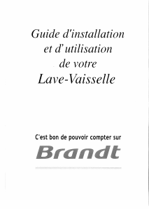 Mode d’emploi Brandt P3531D Lave-vaisselle