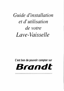 Mode d’emploi Brandt P3694D Lave-vaisselle
