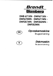 Bruksanvisning Brandt DWF671N Diskmaskin