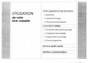 Mode d’emploi Brandt EO1235I Lave-vaisselle