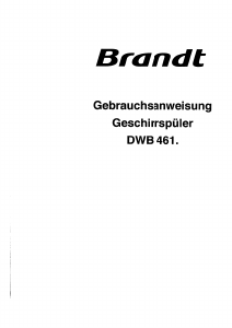 Bedienungsanleitung Brandt DWB461XG1 Geschirrspüler