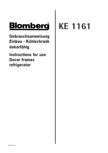 Bedienungsanleitung Blomberg KE 1161 Kühlschrank