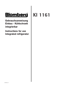 Bedienungsanleitung Blomberg KI 1161 Kühlschrank