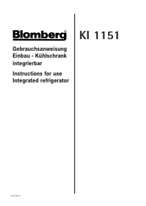 Bedienungsanleitung Blomberg KI 1151 Kühlschrank