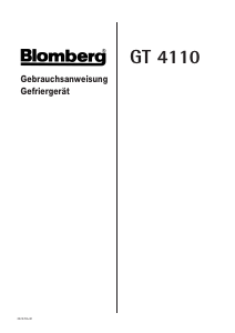 Bedienungsanleitung Blomberg GT 4110 Gefrierschrank