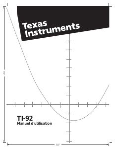 Mode d’emploi Texas Instruments TI-92 Calculatrice graphique