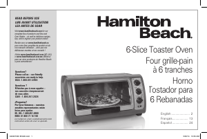 Manual de uso Hamilton Beach 31126 Easy-Reach Horno