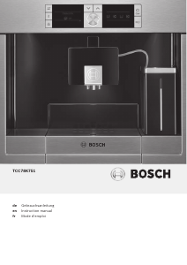 Mode d’emploi Bosch TCC78K751A Cafetière