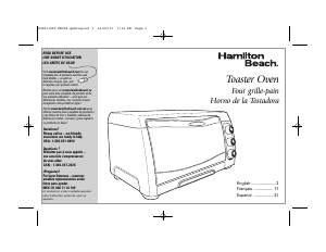 Manual de uso Hamilton Beach 31333 Horno