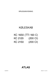 Brugsanvisning Atlas KC 1650 Køleskab