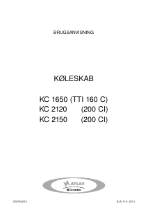 Brugsanvisning Atlas KC 2120 Køleskab