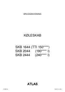 Brugsanvisning Atlas SKB 2044 Køle-fryseskab