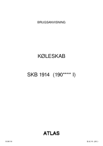 Brugsanvisning Atlas SKB 1914 Køle-fryseskab