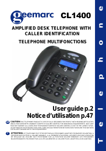 Mode d’emploi Geemarc CL1400 Téléphone