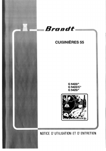 Mode d’emploi Brandt G5422C Cuisinière