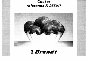 Manual Brandt K2550 Range