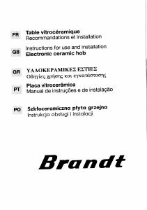 Εγχειρίδιο Brandt BVE61B Εστία κουζίνας
