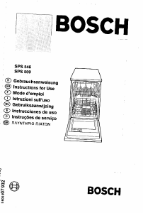 Manual Bosch SPS5092 Dishwasher