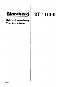 Bedienungsanleitung Blomberg KT 11600 Kühlschrank