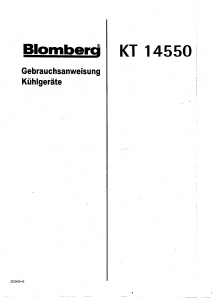 Bedienungsanleitung Blomberg KT 14550 Kühlschrank