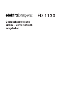 Bedienungsanleitung Elektra Bregenz FD 1130 Gefrierschrank
