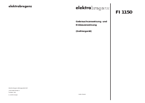 Bedienungsanleitung Elektra Bregenz FI 1150 Gefrierschrank