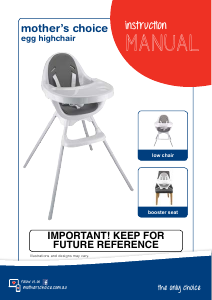 Manual Mothers Choice Egg Baby High Chair