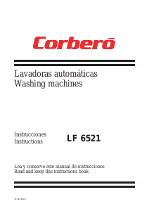 Manual de uso Corberó LF 6521 Lavadora