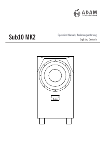 Bedienungsanleitung Adam Sub10 MK2 Subwoofer