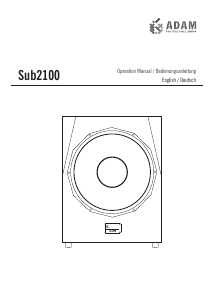 Handleiding Adam Sub2100 Subwoofer