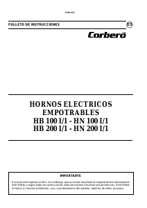 Manual de uso Corberó HB100I1 Horno