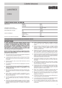 Manuale Castor C 802 Lavatrice