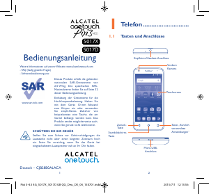 Bedienungsanleitung Alcatel 5017X One Touch Pixie 3 Handy