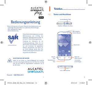 Bedienungsanleitung Alcatel 5036 One Touch Pop C5 Handy